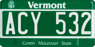 VT license plate ACY532
