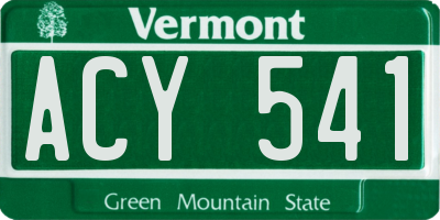 VT license plate ACY541