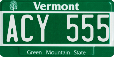 VT license plate ACY555