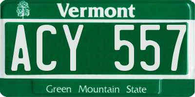 VT license plate ACY557