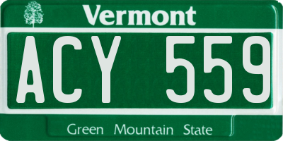 VT license plate ACY559