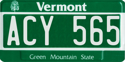 VT license plate ACY565