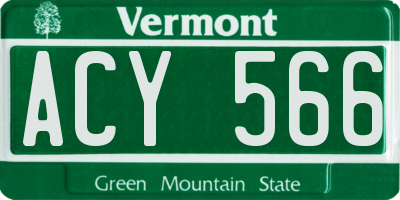 VT license plate ACY566