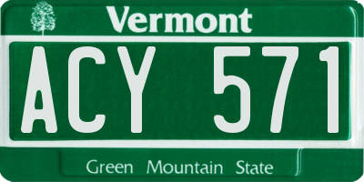 VT license plate ACY571
