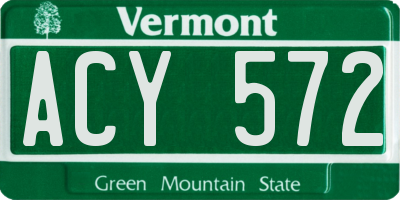 VT license plate ACY572