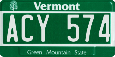 VT license plate ACY574