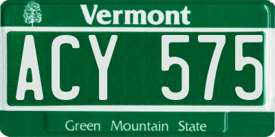 VT license plate ACY575