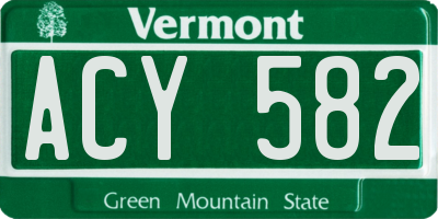 VT license plate ACY582