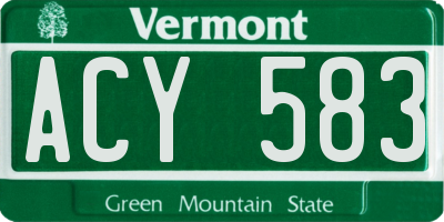 VT license plate ACY583