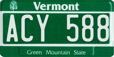 VT license plate ACY588