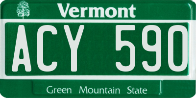 VT license plate ACY590