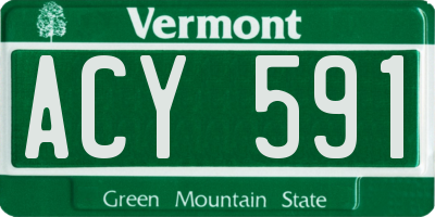 VT license plate ACY591