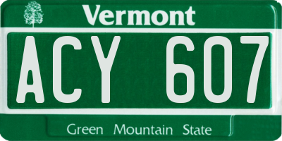 VT license plate ACY607