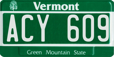 VT license plate ACY609