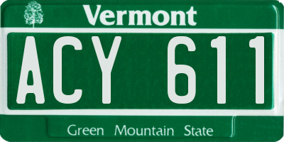 VT license plate ACY611