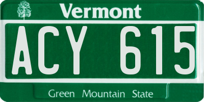 VT license plate ACY615
