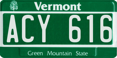 VT license plate ACY616