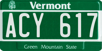 VT license plate ACY617