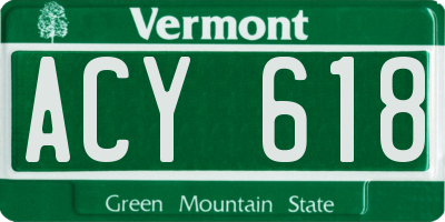 VT license plate ACY618