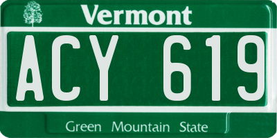 VT license plate ACY619