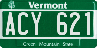 VT license plate ACY621