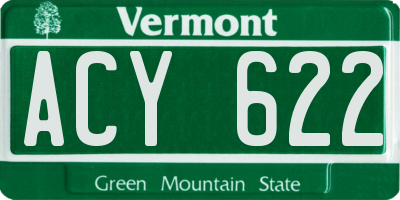 VT license plate ACY622