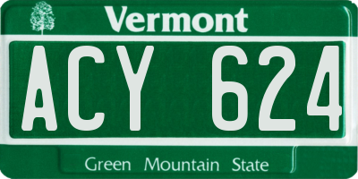 VT license plate ACY624