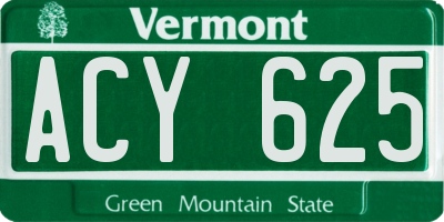 VT license plate ACY625