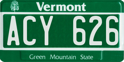 VT license plate ACY626