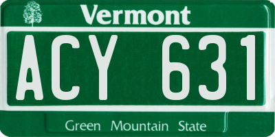 VT license plate ACY631