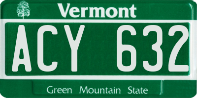 VT license plate ACY632