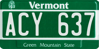 VT license plate ACY637