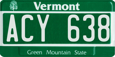 VT license plate ACY638