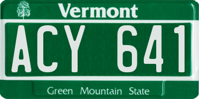 VT license plate ACY641