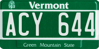 VT license plate ACY644