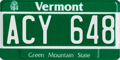 VT license plate ACY648