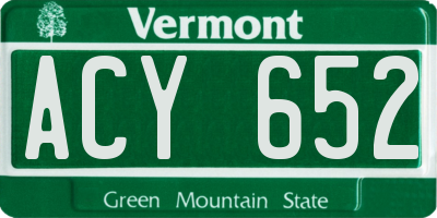 VT license plate ACY652