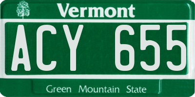 VT license plate ACY655