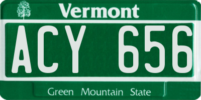 VT license plate ACY656