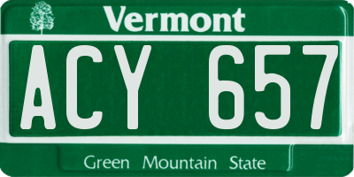 VT license plate ACY657