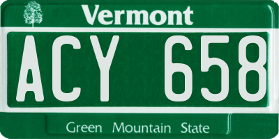 VT license plate ACY658
