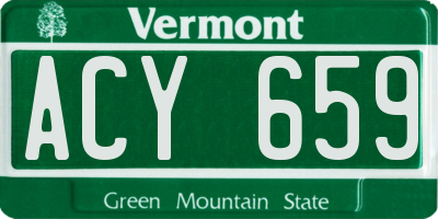 VT license plate ACY659
