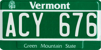 VT license plate ACY676