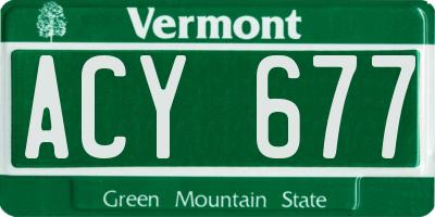 VT license plate ACY677