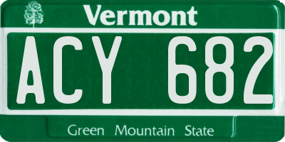 VT license plate ACY682