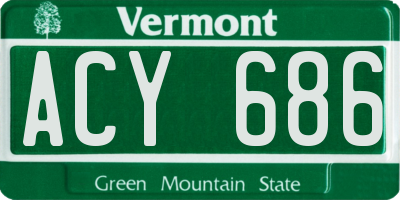 VT license plate ACY686
