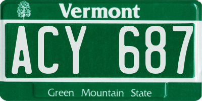 VT license plate ACY687