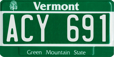VT license plate ACY691