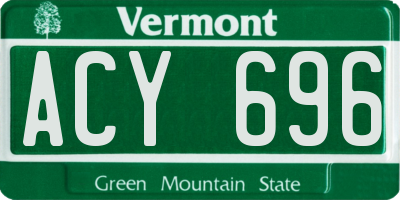 VT license plate ACY696