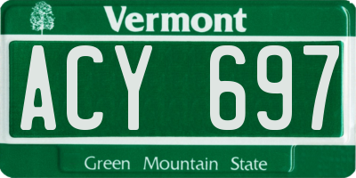 VT license plate ACY697